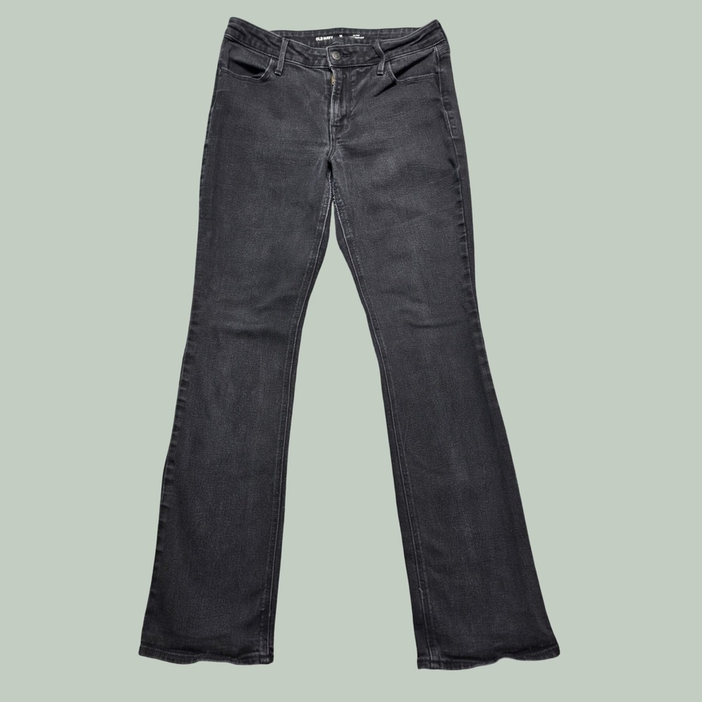Y2K Indie Grunge Mid-Rise Wow Bootcut Jeans Womens 10 Long Black Jack Old Navy